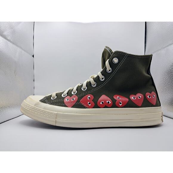 Converse Chuck Taylor All Star 70 Hi Comme des Garçons PLAY Multi-Heart Green - Picture 5 of 9